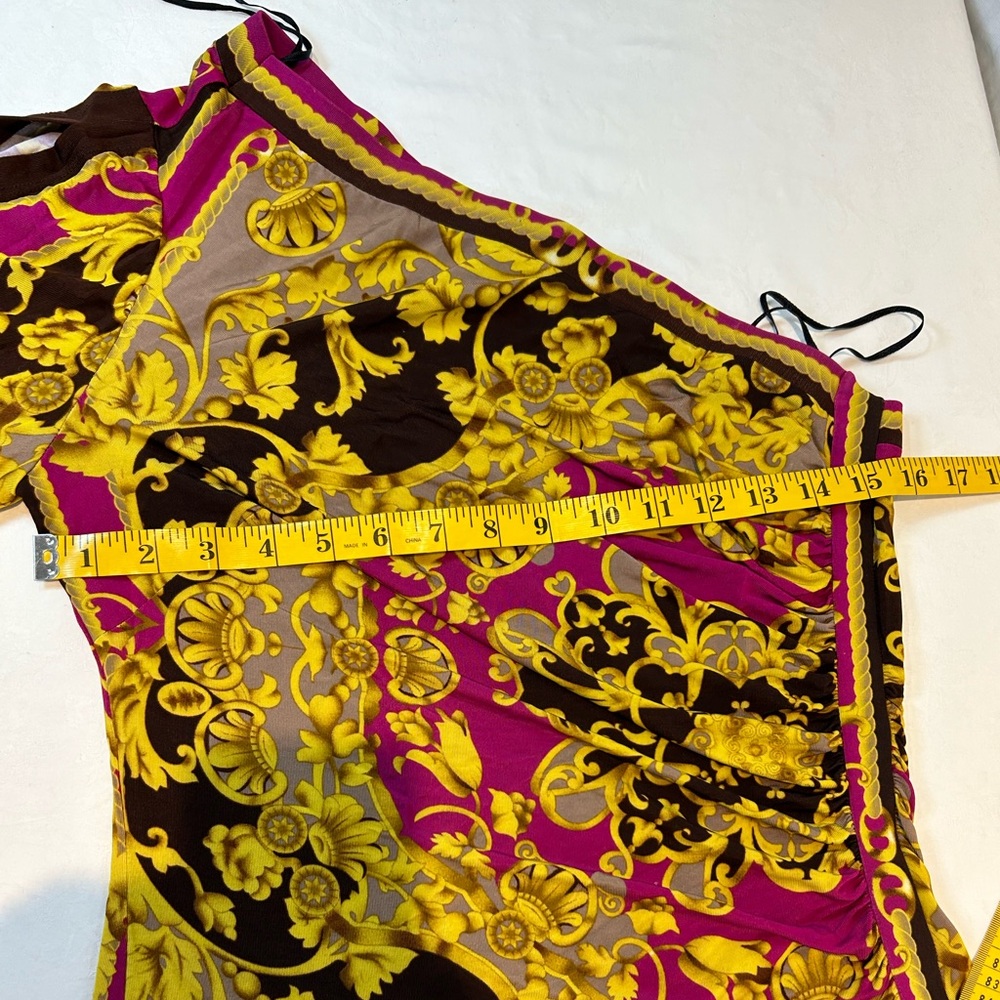 Cache Sz M One Shoulder Open Sleeve Scroll Print … - image 8